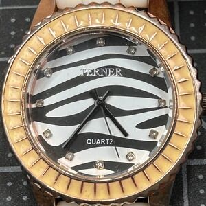 Terner YH-A02 Rose Gold Tone Zebra Print Dial Silicone Strap Quartz Watch